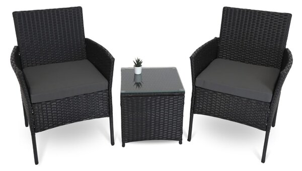 Scaun de gradina Solano 3 + 1 GRATUIT, negru