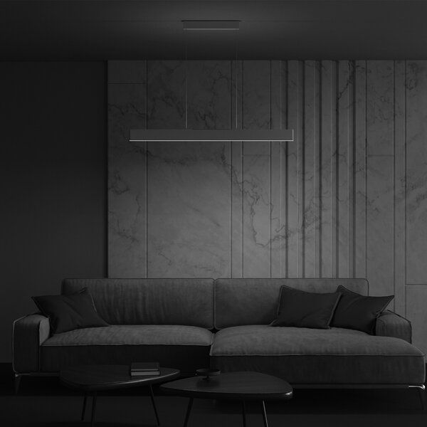 Maytoni Lampă suspendată LED Step, alb, 118,5 cm, 3.000 K, aluminiu, Alb, Camera de zi / sufragerie, Metal, Modern