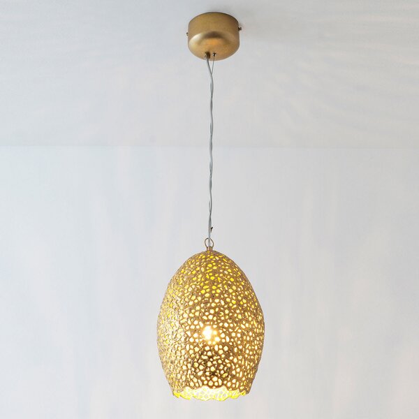 Holländer Lampă suspendată Cavalliere, aur, Ø 22 cm, reglabil, Auriu / Alamă, Camera de zi / sufragerie, Metal, Design