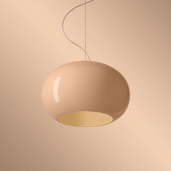 Foscarini lampă suspendată Buds 2, cipria, E27, suspensie 350 cm, reglabil, Bej, Camera de zi / sufragerie, Sticlă, Design