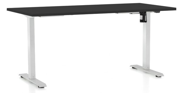 Masa inaltime reglabila OfficeTech A, 160 x 80 cm, bază albă, negru