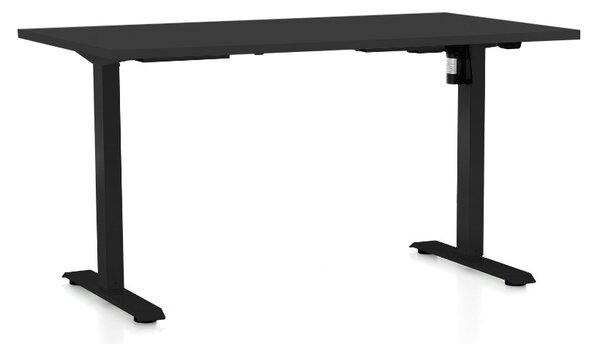Masa inaltime reglabila OfficeTech A, 120 x 80 cm, bază neagră, negru