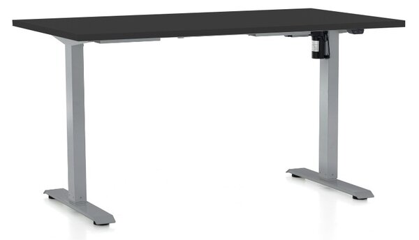 Masa inaltime reglabila OfficeTech A, 140 x 80 cm, bază gri, negru