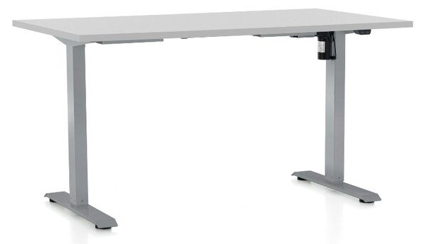 Masa inaltime reglabila OfficeTech A, 120 x 80 cm, bază gri, gri deschis
