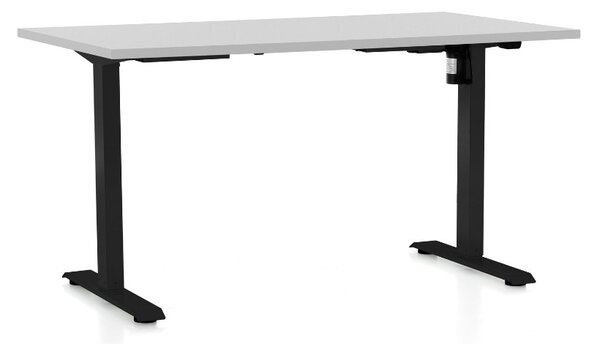 Masa inaltime reglabila OfficeTech A, 120 x 80 cm, bază neagră, gri deschis