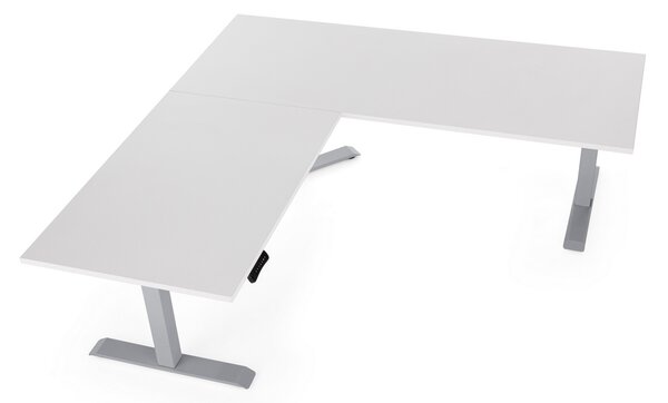 Masa inaltime reglabila OfficeTech Angle, 180 x 200 cm, bază gri, gri deschis