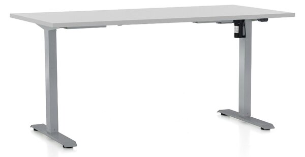 Masa inaltime reglabila OfficeTech A, 160 x 80 cm, bază gri, gri deschis