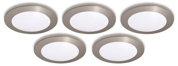 Hera Lampă încastrată FR 68-LED set 5x alb cald, Metalic, Camera de zi / sufragerie, Plastic, Modern, Montarea mobilierului
