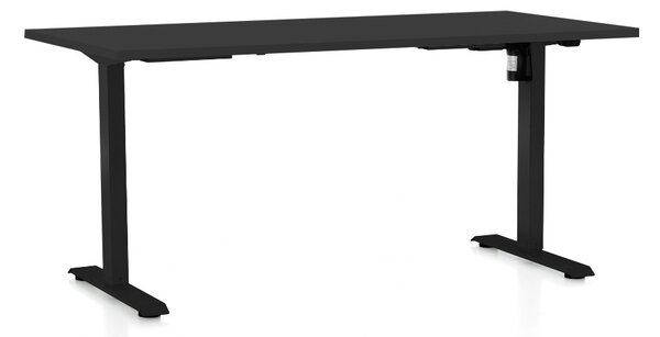 Masa inaltime reglabila OfficeTech A, 160 x 80 cm, bază neagră, negru