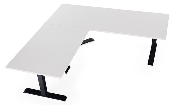 Masa inaltime reglabila OfficeTech Angle, 180 x 200 cm, bază neagră, gri deschis
