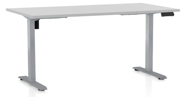 Masa inaltime reglabila OfficeTech B, 160 x 80 cm, bază gri, gri deschis