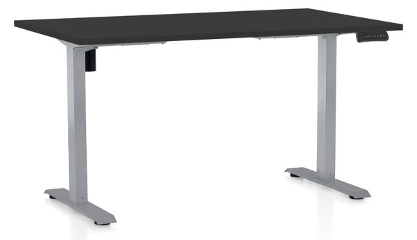 Masa inaltime reglabila OfficeTech B, 120 x 80 cm, bază gri, negru