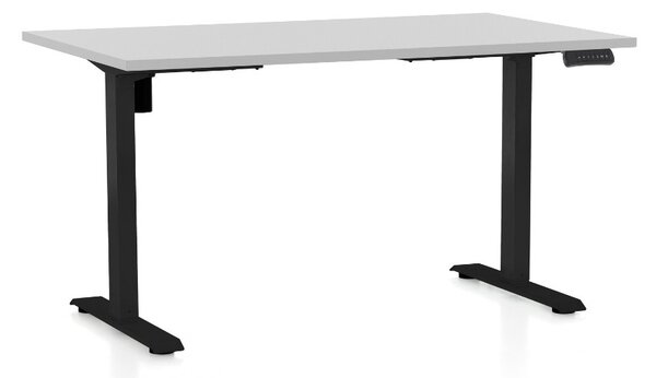 Masa inaltime reglabila OfficeTech B, 120 x 80 cm, bază neagră, gri deschis