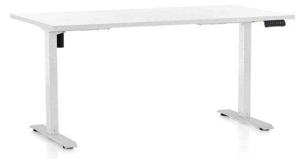 Masa inaltime reglabila OfficeTech B, 160 x 80 cm, bază albă, alb