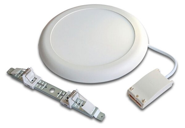 Hera Lampă LED FR 65/205 aplicată/încastr., alb, 3000K, reglabil, Alb, Camera de zi / sufragerie, Plastic, Modern, Plafon rotund direct