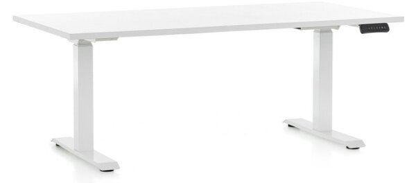 Masa inaltime reglabila OfficeTech C, 160 x 80 cm, bază albă, alb