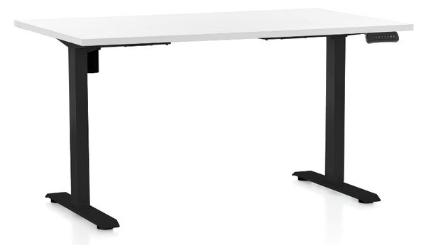 Masa inaltime reglabila OfficeTech B, 120 x 80 cm, bază neagră, alb