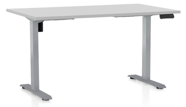 Masa inaltime reglabila OfficeTech B, 120 x 80 cm, bază gri, gri deschis
