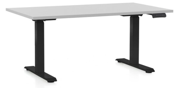 Masa inaltime reglabila OfficeTech C, 120 x 80 cm, bază neagră, gri deschis