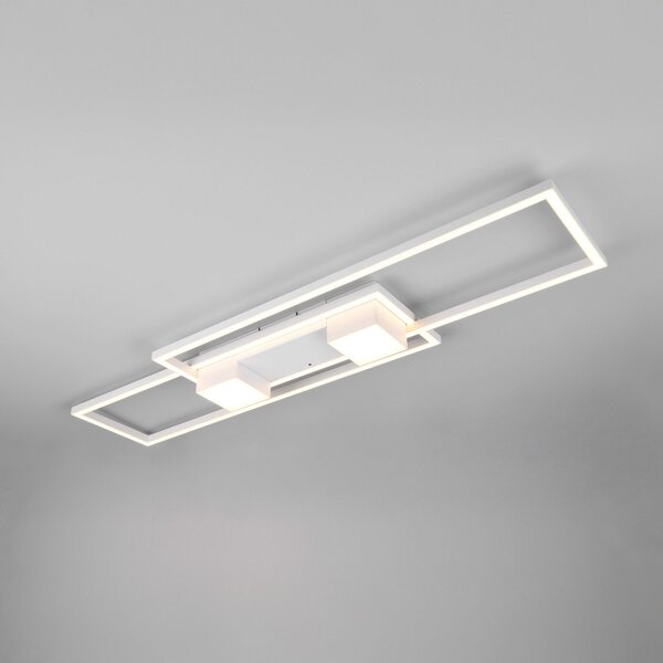Trio Lighting Albany plafonieră LED, alb, 100 x 28 cm, aluminiu, CCT, dimabil, reglabil, Alb, Camera de zi / sufragerie, Aluminiu, Modern, Plafon cu flacără multiplă