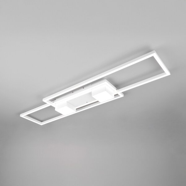 Trio Lighting Albany plafonieră LED, alb, 100 x 28 cm, aluminiu, CCT, dimabil, reglabil, Alb, Camera de zi / sufragerie, Aluminiu, Modern, Plafon cu flacără multiplă