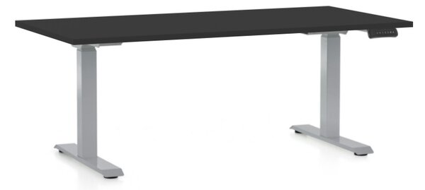 Masa inaltime reglabila OfficeTech D, 160 x 80 cm, bază gri, negru