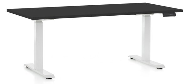 Masa inaltime reglabila OfficeTech D, 160 x 80 cm, bază albă, negru