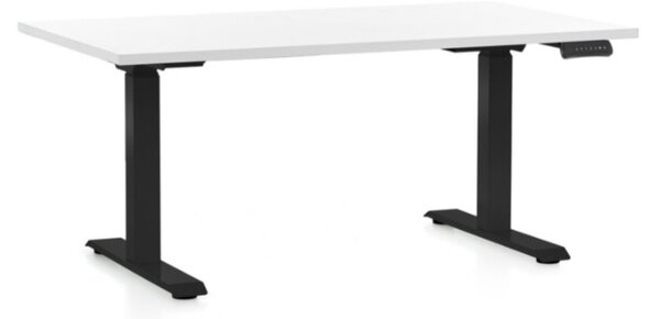 Masa inaltime reglabila OfficeTech C, 120 x 80 cm, bază neagră, alb