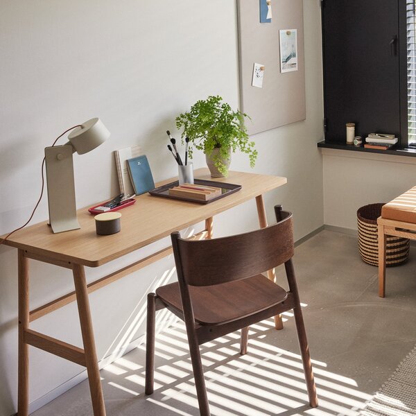 Lampă de masă Hübsch, Crea, reglabil, Bej, Camera de zi, Aluminiu, Design