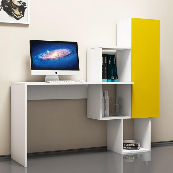 Masă PC Acai (Alb + Galben). 1088274