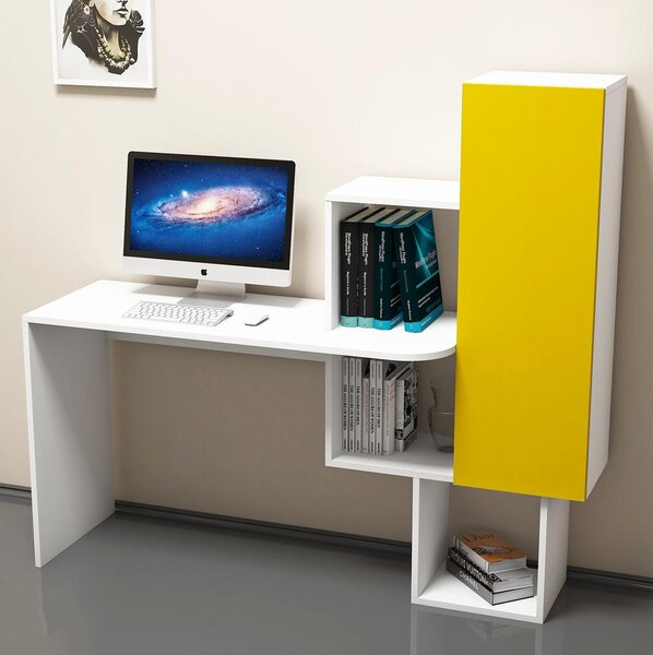 Masă PC Acai (Alb + Galben). 1088274