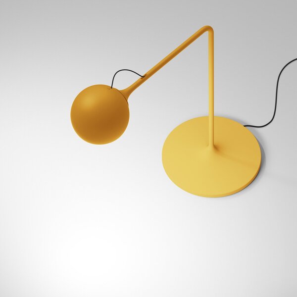 Lampă de masă Artemide, Ixa, reglabil, Galben, Camera de zi, Metal, Design