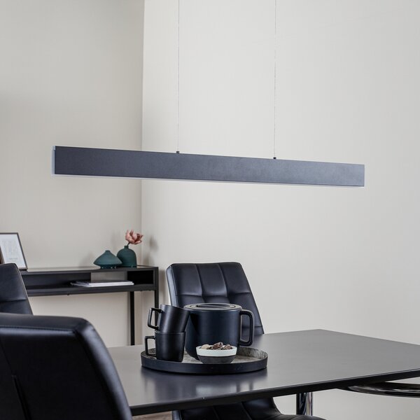 Helestra Nex lampă pendul LED negru mat, reglabil, Negru, Camera de zi / sufragerie, Metal, Modern