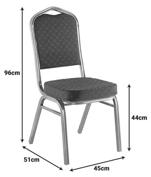 Scaun Hilton pentru conferinta si evenimente, Rosu - Albastru, 45x51x96 cm