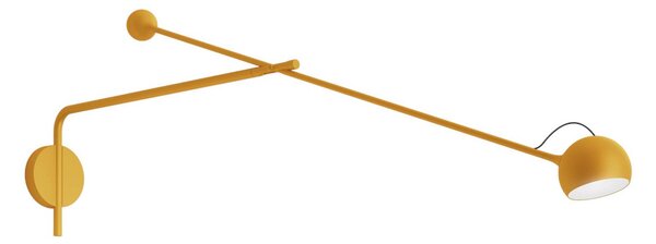 Lampă de perete Artemide, Ixa, reglabil, Galben, Camera de zi, Metal, Design