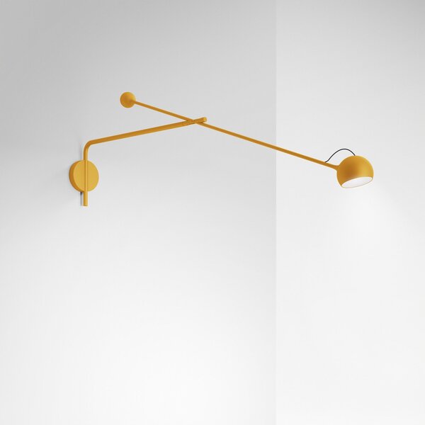Lampă de perete Artemide, Ixa, reglabil, Galben, Camera de zi, Metal, Design