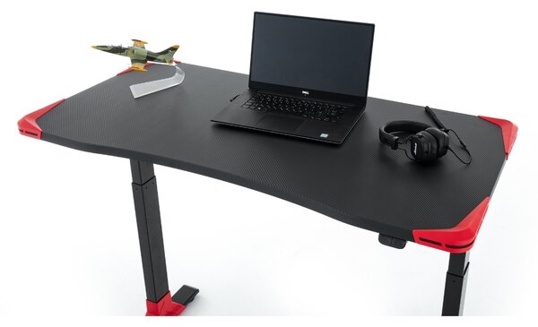 Masa OfficeTech Game cu inaltime reglabila, 120 x 60 cm, neagra