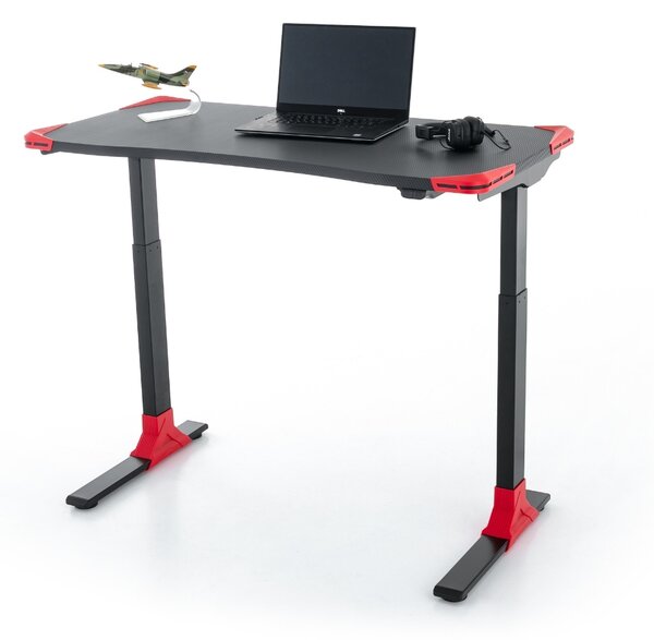 Masa OfficeTech Game cu inaltime reglabila, 120 x 60 cm, neagra