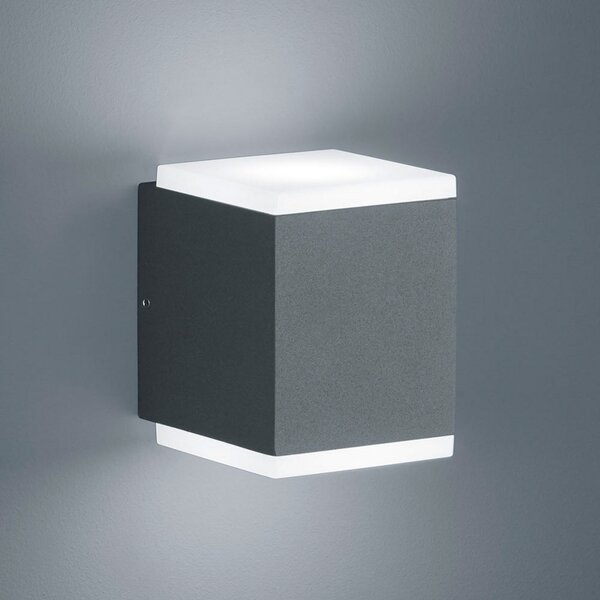 Helestra Kibo - aplică LED de exterior, grafit, Negru, Metal, Modern