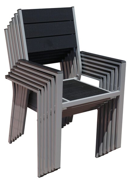 Scaun de gradina Fargo, negru/gri