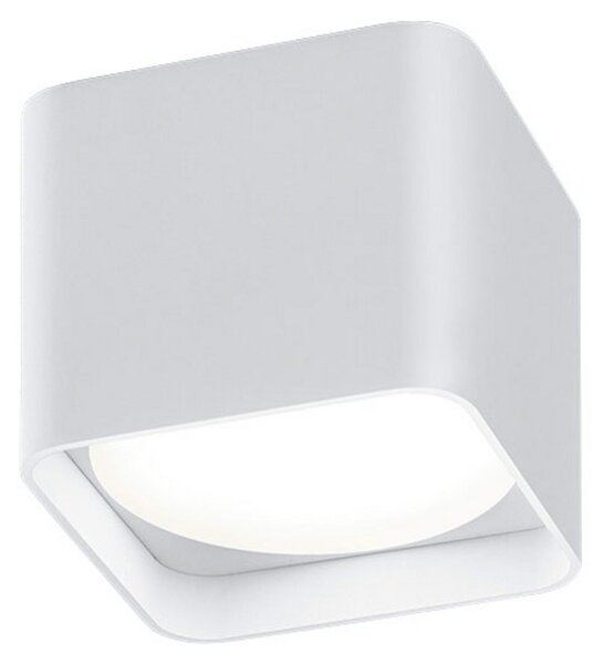 Helestra Dora plafonieră LED, unghiulară, alb mat, Alb, Camera de zi / sufragerie, Aluminiu, Modern