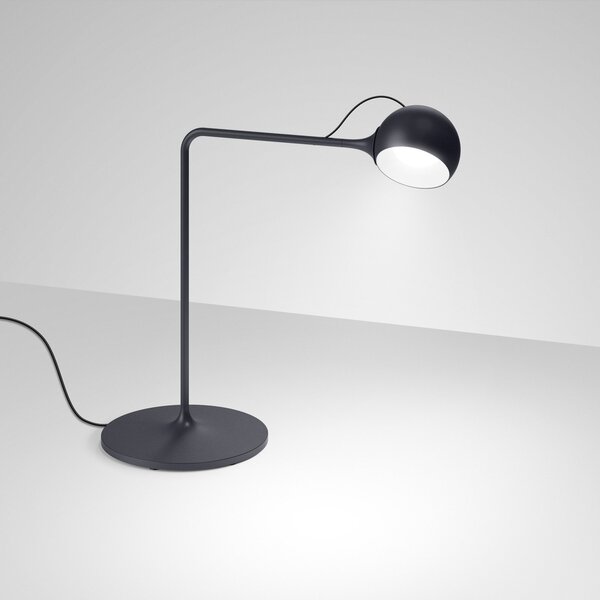 Lampă de masă Artemide, Ixa, reglabil, Negru, Camera de zi, Metal, Design