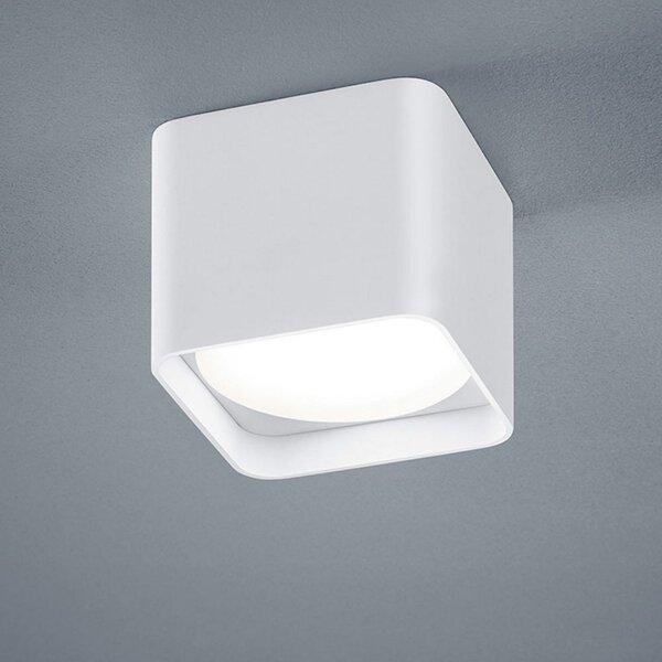 Helestra Dora plafonieră LED, unghiulară, alb mat, Alb, Camera de zi / sufragerie, Aluminiu, Modern