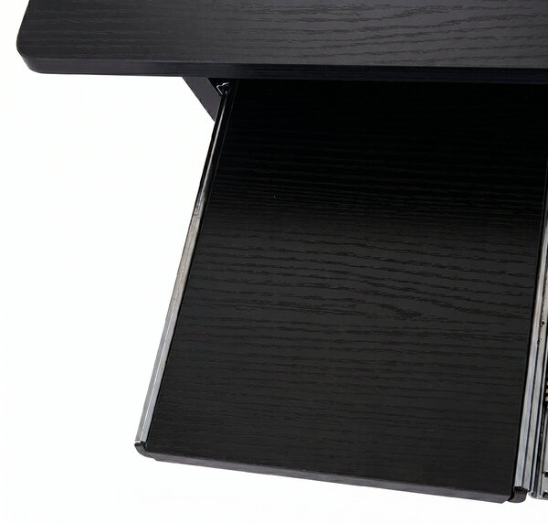 HOMCOM Birou pentru Calculator cu Raft pentru Unitate Centrală și Raft Detașabil pentru Tastatură, 80x45x75 cm, Negru | Aosom Romania