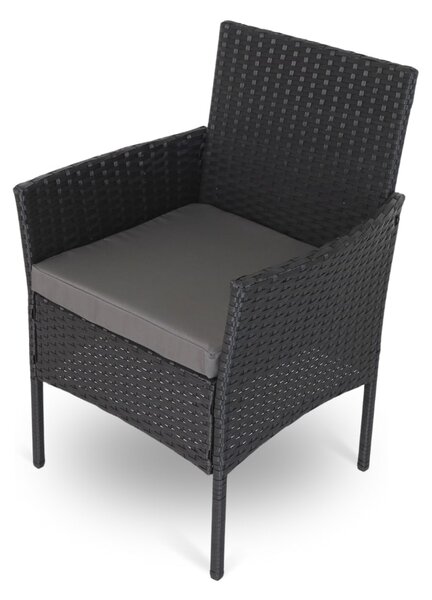 Scaun de gradina Solano 3 + 1 GRATUIT, negru