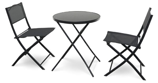 Set balcon gradina Macario - 2 locuri, negru