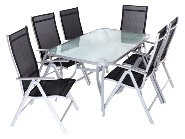 Set de gradina Varelo - 6 locuri, negru/gri