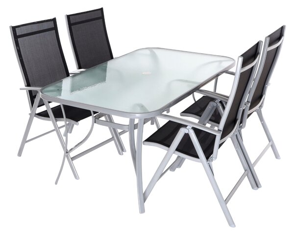 Set de gradina Varelo - 4 locuri, negru/gri