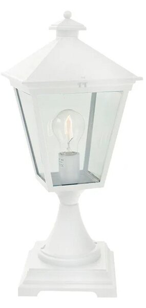 Lampa de grădină London, 47 cm, albă, suport din beton