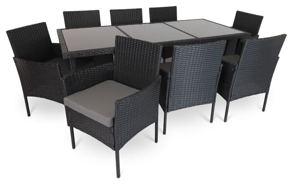 Set de gradina Solano - 8 locuri, negru